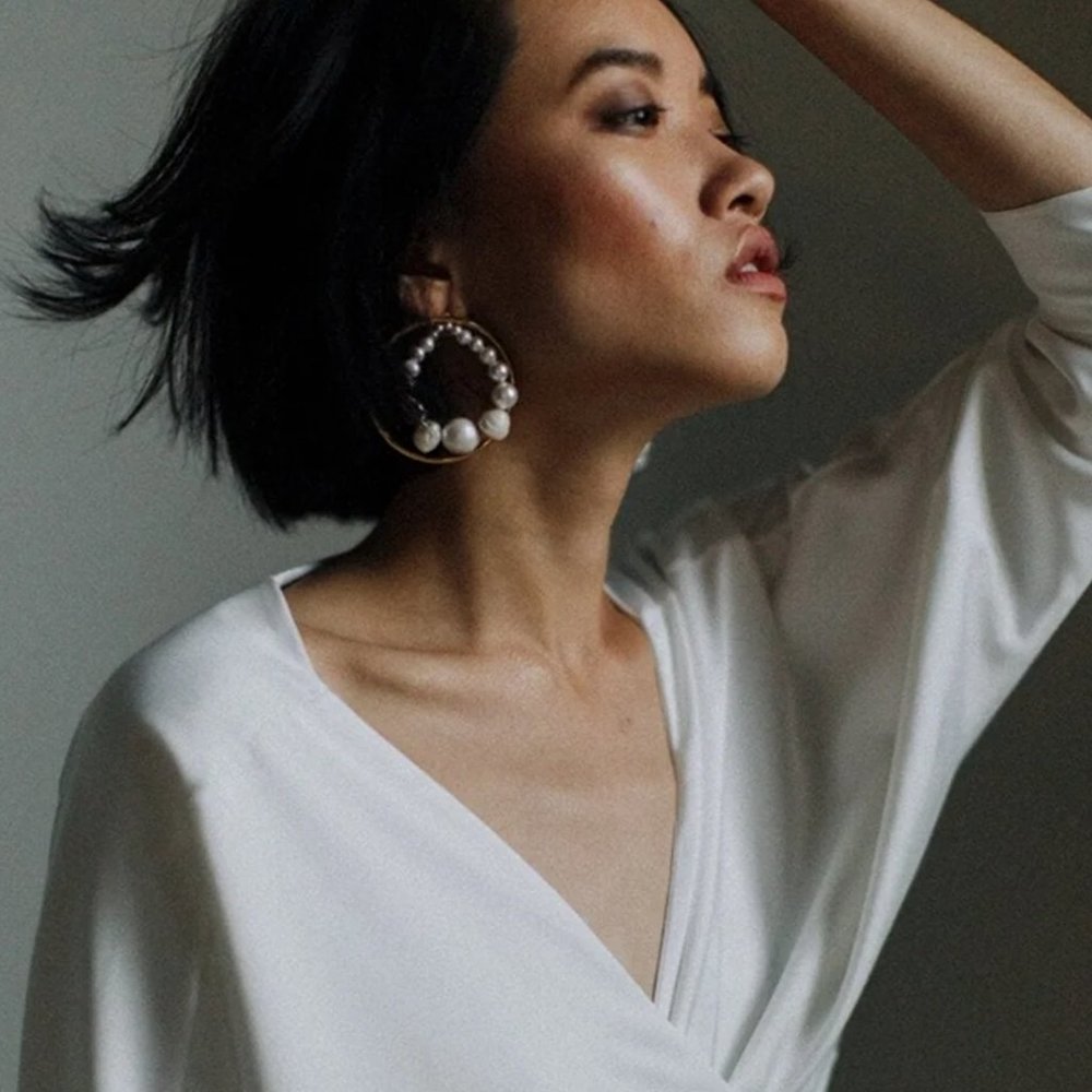 A.B.Ellie Baroque Shadow Hoops - Bridal Jewelry